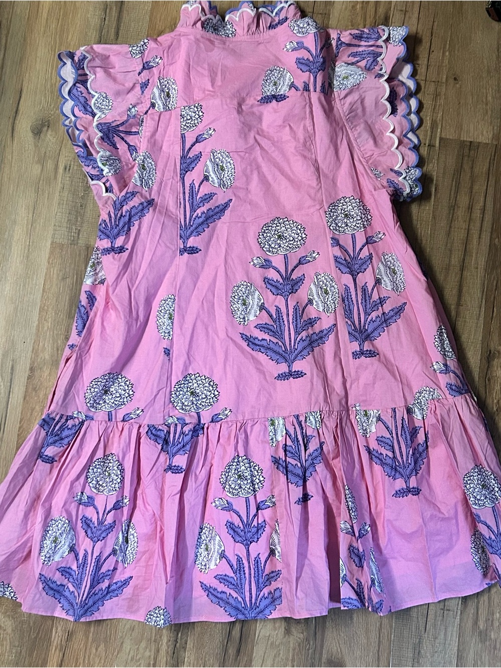 Umgee Bold Floral Print Mini Dress in Pink Mix, Collard, Size Large, Pockets - Picture 2 of 4